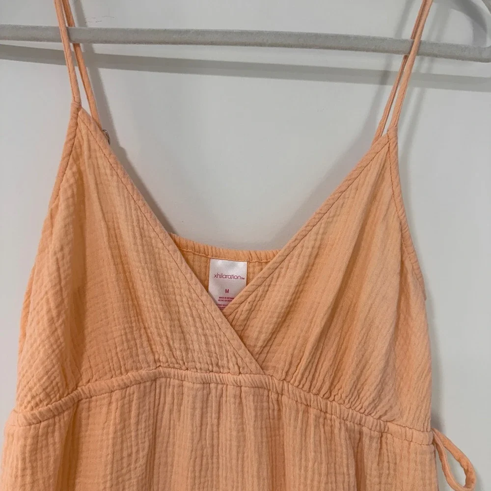 Xhilaration Gauze Swim Coverup Dress Women Size M Peach Tassel | Boho Coastal‎